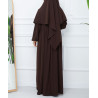 abaya et khimar marron