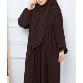 abaya khimar assorti marron