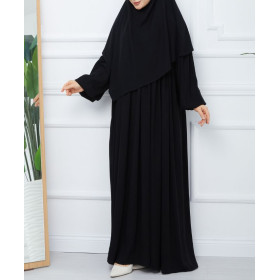 ensemble abaya khimar de couleur noir