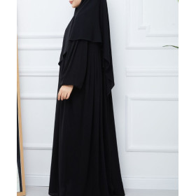 abaya et khimar assorti noir