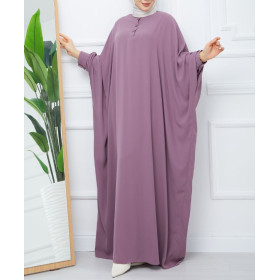 abaya grande taille de couleur mauve