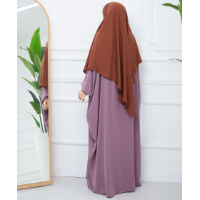 Khimar Court Marron - Khimar Soie de Medine