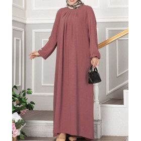 robe femme musulmane de couleur vieux rose