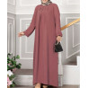 robe femme musulmane de couleur vieux rose
