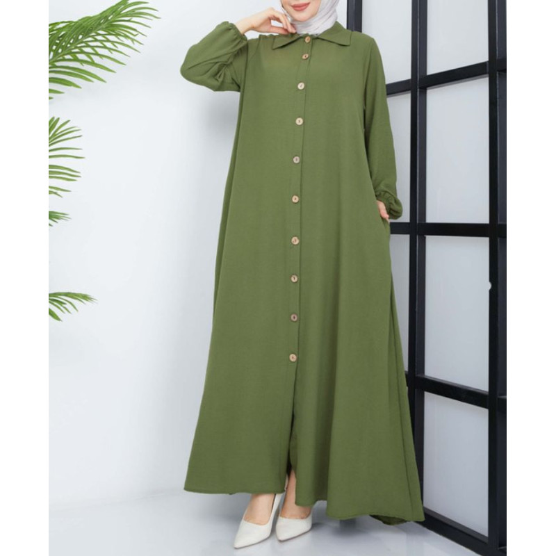 robe longue musulmane verte