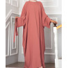 ensemble abaya kimono de couleur rose