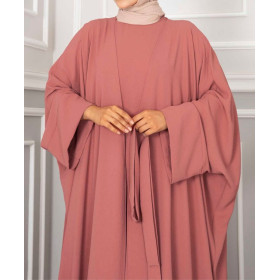 ensemble kimono abaya pas cher rose