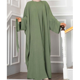 ensemble kimono abaya pour femme de couleur verte