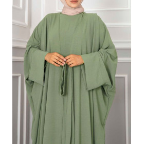 ensemble abaya kimono vert