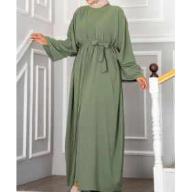 ensemble kimono abaya femme de couleur verte