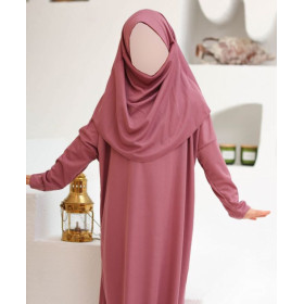 abaya de prière pour fille de couleur rose