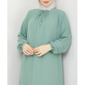 robe longue femme voilée verte