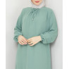 robe longue femme voilée verte