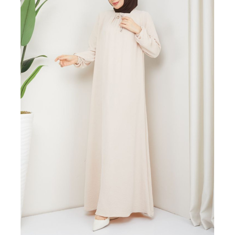 Robe Femme Voilée Été Légère et Fluide - Robe Longue Hijab Pas Cher