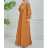 robe musulmane broderie marron