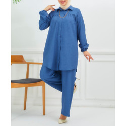 Ensemble Femme Voilée Chic Dikra Bleu