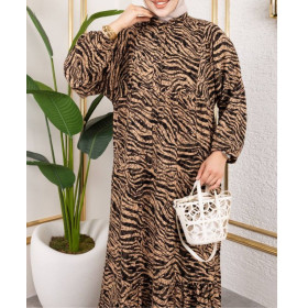 robe longue hijab été marron
