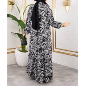 robe hijab été noir et blanc
