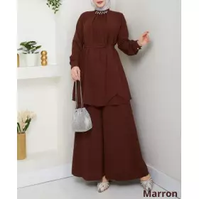 ensemble femme voilée chic marron