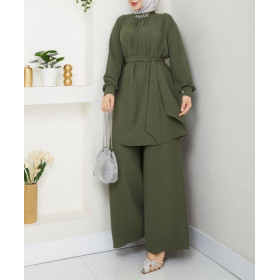 ensemble femme voilée chic vert