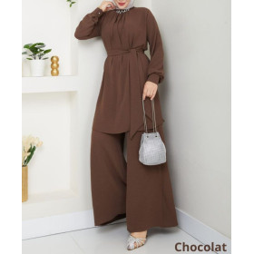 ensemble femme voilée  chic couleur chocolat