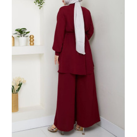 ensemble femme musulmane chic rouge bordeaux