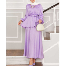 ensemble femme voilée jupe tunique en satin