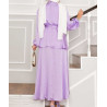 ensemble femme voilée lila en satin