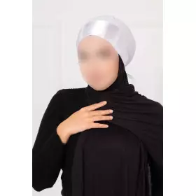 bonnet sous hijab satin blanc