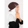 bonnet sous hijab à nouer satin marron
