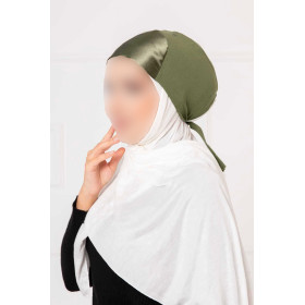 bonnet sous hijab à nouer satin vert