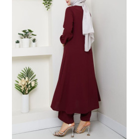ensemble femme voilée rouge bordeaux