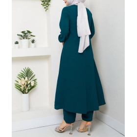 ensemble femme voilée chic vert