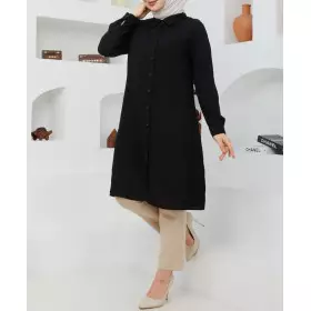 chemisier long noir pour femme