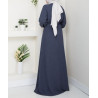 robe femme voilée hiver bleu
