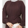 robe hiver femme voilée marron