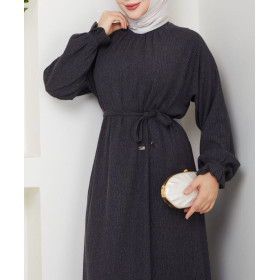 robe femme voilée hiver gris