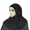 hijab a enfiler noir avec rayures