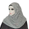 voile hijab a enfiler blanc a rayure