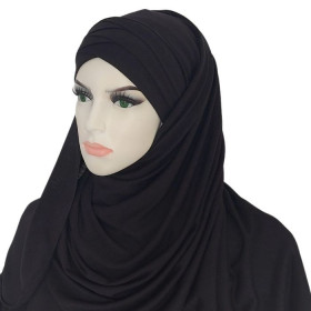 hijab croisé a enfiler noir
