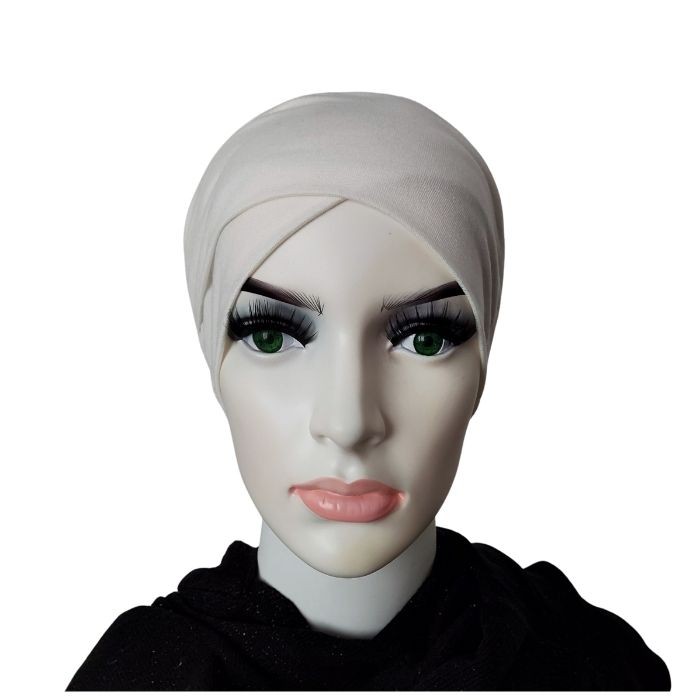 Bonnet tube sous hijab blanc